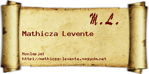 Mathicza Levente névjegykártya
